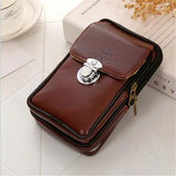 PU Leather Men Waist Packs Mobile Phone Bag Belt Waist Pouch For Men