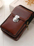 PU Leather Men Waist Packs Mobile Phone Bag Belt Waist Pouch For Men