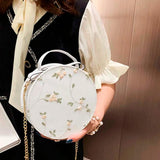 Lovely Lace Round Handbag High PU Leather Crossbody Bags For Women
