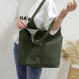 Women Canvas Shopping Bag Shoulder Bag Foldable Eco Grocery Tote Bag