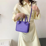 Mini Square Handbag Women Solid Texture Messenger Bags