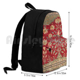 Indian Floral Rug 17th Century Fine Art Print Outdoor Hiking Backpack