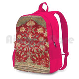 Indian Floral Rug 17th Century Fine Art Print Outdoor Hiking Backpack