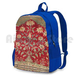 Indian Floral Rug 17th Century Fine Art Print Outdoor Hiking Backpack