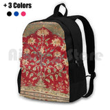 Indian Floral Rug 17th Century Fine Art Print Outdoor Hiking Backpack
