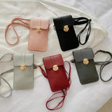 Women's Mini Cell Phone Crossbody Bag PU Leather Small Shoulder Strap Handbag