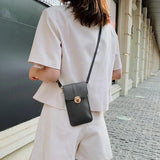Women's Mini Cell Phone Crossbody Bag PU Leather Small Shoulder Strap Handbag
