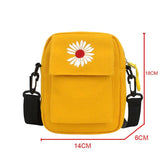 Women's Casual Single Shoulder Bag with Daisy Canvas Handbag