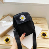Women's Casual Single Shoulder Bag with Daisy Canvas Handbag