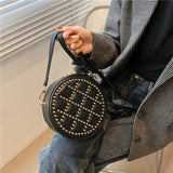 Round Shape Handbag PU Leather Crossbody Bags for Women Shoulder Bag