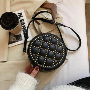 Round Shape Handbag PU Leather Crossbody Bags for Women Shoulder Bag