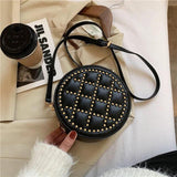 Round Shape Handbag PU Leather Crossbody Bags for Women Shoulder Bag