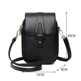 Retro PU Leather Small Crossbody Bag Solid Flap Phone Purse