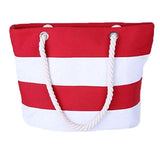 Canvas Shoulder Bag Stripe Painting Print Tote Beach Bag