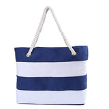 Canvas Shoulder Bag Stripe Painting Print Tote Beach Bag