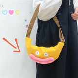 Big Lips Canvas Chest Bag Crossbody Handbag