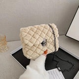 Plush Crossbody Messenger Bag Soft Faux Fur Small Purse