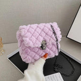 Plush Crossbody Messenger Bag Soft Faux Fur Small Purse
