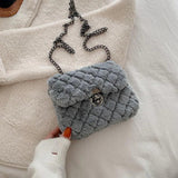 Plush Crossbody Messenger Bag Soft Faux Fur Small Purse