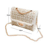 Fashionable Wild Women Handbags Small Messenger Bags Winter Wool
