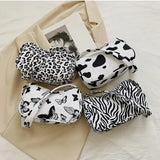 Animal Print Canvas Shoulder Bag Vintage Small Purse