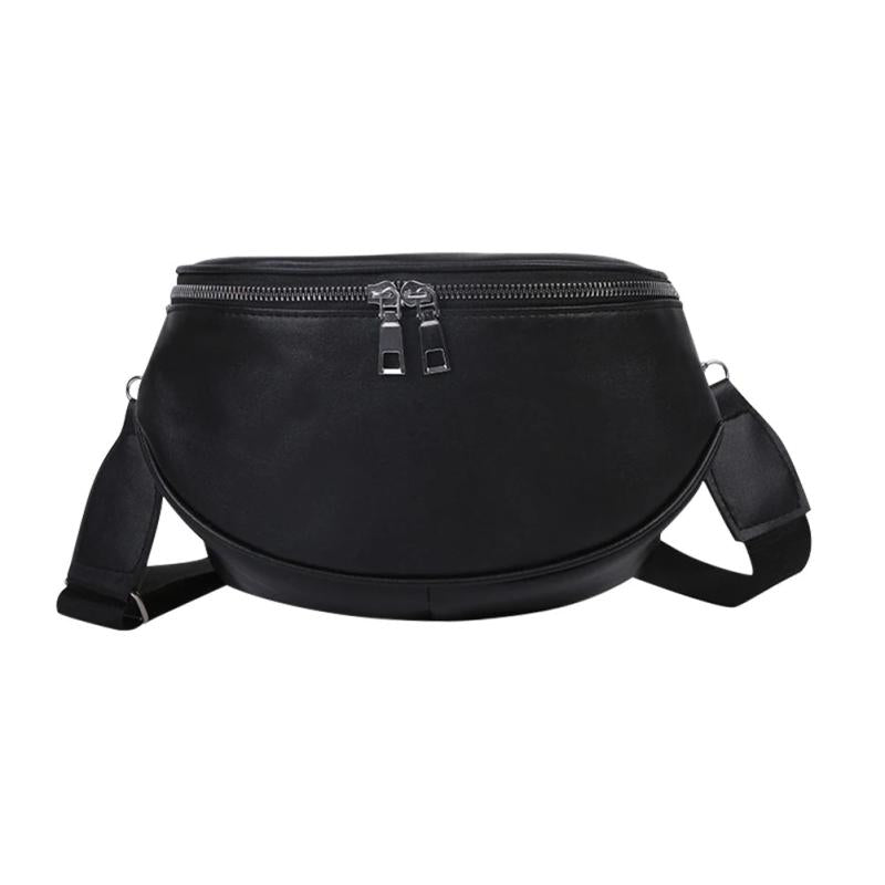 Vintage Leather Shoulder Bag for Women, Zipper Travel Handbag