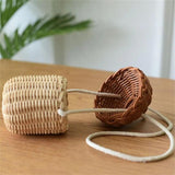 Straw Bucket Bag Women Summer Beach Shoulder Bag
