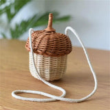 Straw Bucket Bag Women Summer Beach Shoulder Bag