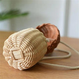 Straw Bucket Bag Women Summer Beach Shoulder Bag