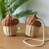 Straw Bucket Bag Women Summer Beach Shoulder Bag