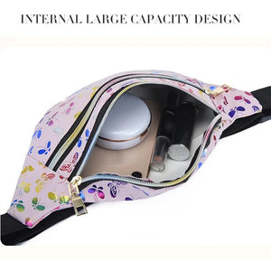 Colorful Double Zipper Waist Bag Water Repellent Mobile Phone Bag