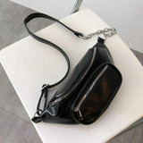 Unisex PU Leather Sling Bag Crossbody Chest Pouch