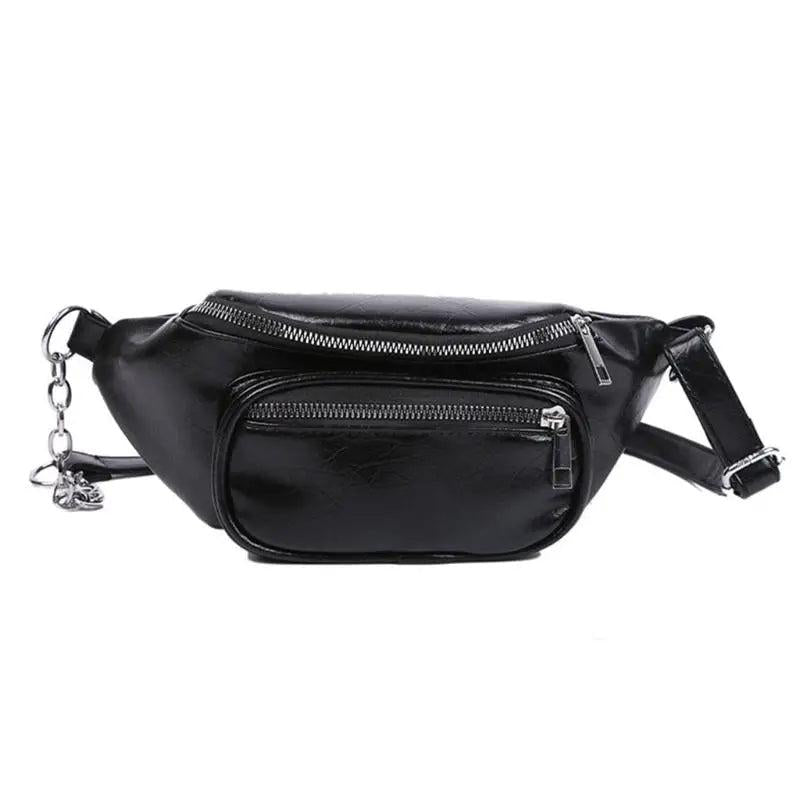 Unisex PU Leather Sling Bag Crossbody Chest Pouch