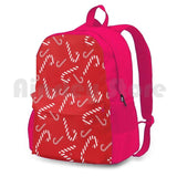 Candy Cane Pattern Outdoor Hiking Backpack