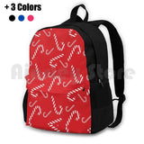 Candy Cane Pattern Outdoor Hiking Backpack