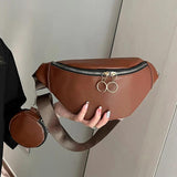Soft Leather Waist Bag Ladies Fanny Pack High Female Shoulder Belt Bags