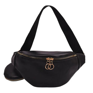 Soft Leather Waist Bag Ladies Fanny Pack High Female Shoulder Belt Bags