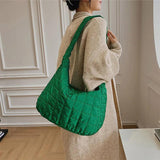 Large Capacity Quilted Crossbody Bag Women Handbag Nylon Tote Shoulder Ba