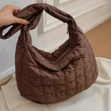 Large Capacity Quilted Crossbody Bag Women Handbag Nylon Tote Shoulder Ba