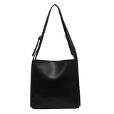 Solid Shopper Bag Women Shoulder Bag Women Tote Bag PU Leather Handbag