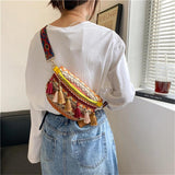 Ethnic Style Waist Bag with Adjustable Strap Fanny Pack with Fringe