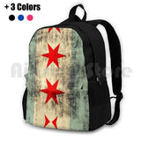 Vintage Chicago Flag Outdoor Hiking Backpack