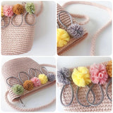 Kids Mini Shoulder Bag Straw Beach Bag Girls Rattan Bag