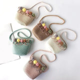Kids Mini Shoulder Bag Straw Beach Bag Girls Rattan Bag