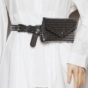 Women's Waist Pack Chain Belt Bag Shoulder Crossbody Handbag