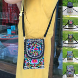 Vintage Floral Embroidered Crossbody Bag Women Handbag