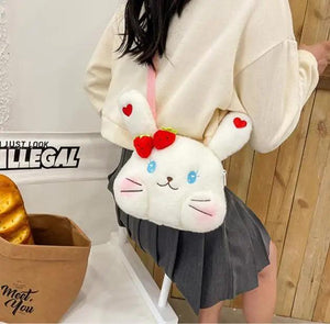 NONSAR Strawberry Rabbit Plush Bag Girl Lolita Style Messenger Bag