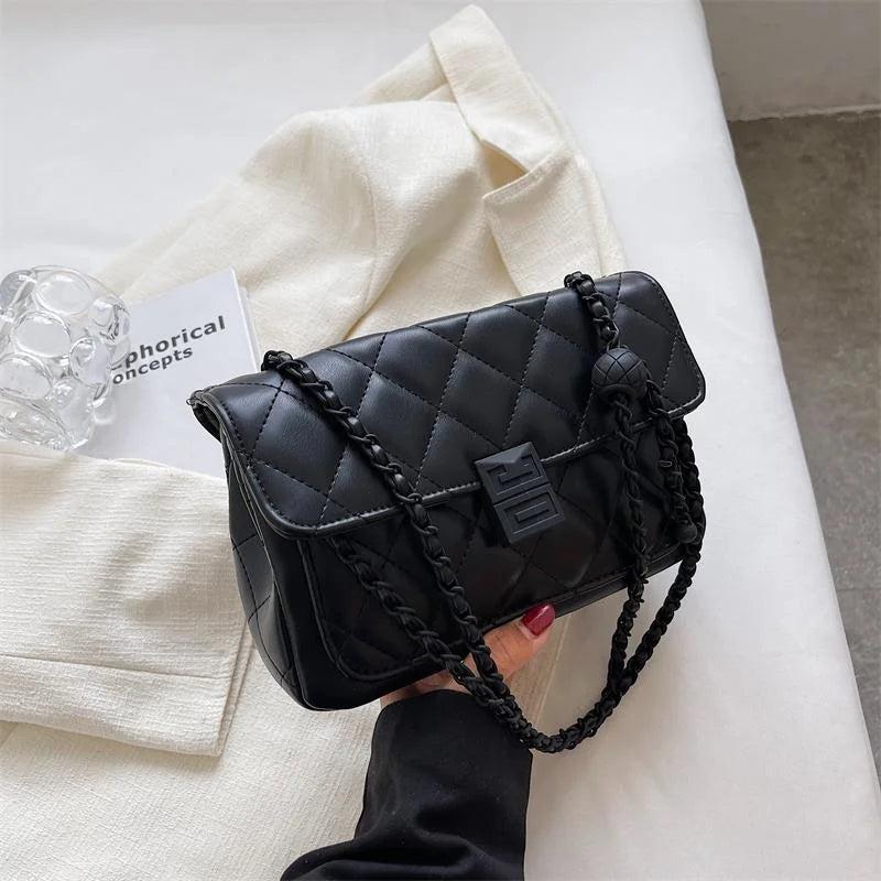 Lingge Embroidered Wire Small Handbag Women's Chain Messenger Bag