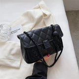 Lingge Embroidered Wire Small Handbag Women's Chain Messenger Bag