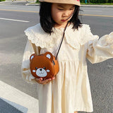 Girls PU Crossbody Bag Cute Animal Shoulder Bag for Shopping D88